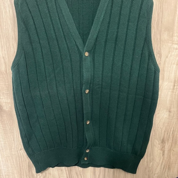 Vintage Shenandoah Green Knit V-Neck Sweater Vest - Men's Size XL - Picture 4 of 10